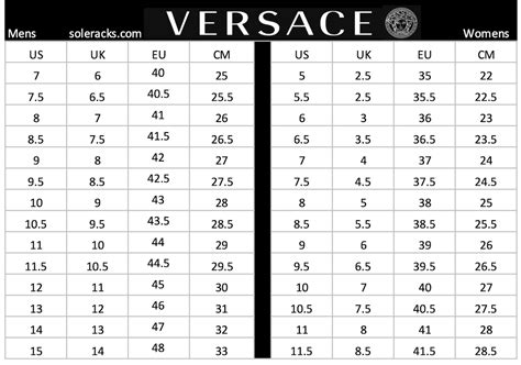 versace sizing guide|Versace shoes size chart uk.